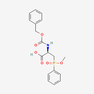 molecular formula C18H20NO6P B14250141 N-[(Benzyloxy)carbonyl]-3-[methoxy(phenyl)phosphoryl]-L-alanine CAS No. 185521-30-6