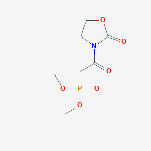 molecular formula C9H16NO6P B14250152 Phosphonic acid, [2-oxo-2-(2-oxo-3-oxazolidinyl)ethyl]-, diethyl ester CAS No. 404002-97-7