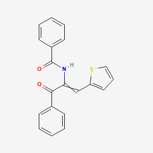 molecular formula C20H15NO2S B14250159 N-[3-Oxo-3-phenyl-1-(thiophen-2-yl)prop-1-en-2-yl]benzamide CAS No. 511548-83-7