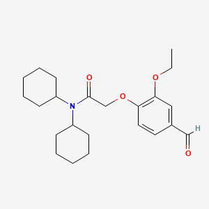 molecular formula C23H33NO4 B14250187 N,N-dicyclohexyl-2-(2-ethoxy-4-formylphenoxy)acetamide CAS No. 247571-67-1