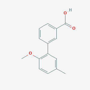 molecular formula C15H14O3 B1425020 2'-甲氧基-5'-甲基联苯-3-羧酸 CAS No. 1181381-20-3