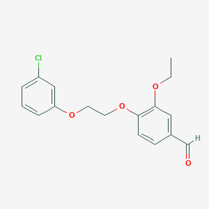 molecular formula C17H17ClO4 B1425022 4-[2-(3-氯苯氧)乙氧基]-3-乙氧基苯甲醛 CAS No. 1286429-98-8