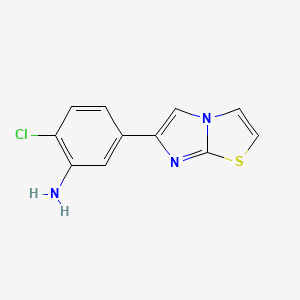 molecular formula C11H8ClN3S B1425023 (2-Chloro-5-imidazo[2,1-b][1,3]thiazol-6-ylphenyl)amine CAS No. 1283108-92-8
