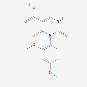 molecular formula C13H12N2O6 B1425024 3-(2,4-Dimethoxyphenyl)-2,4-dioxo-1,2,3,4-tetrahydropyrimidine-5-carboxylic acid CAS No. 1283108-27-9