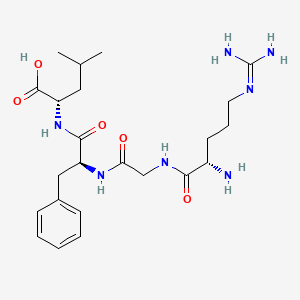 molecular formula C23H37N7O5 B14250246 N~5~-(Diaminomethylidene)-L-ornithylglycyl-L-phenylalanyl-L-leucine CAS No. 223471-77-0