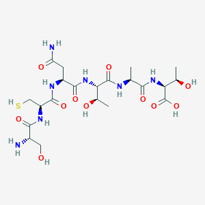 molecular formula C21H37N7O11S B14250279 L-Threonine, L-seryl-L-cysteinyl-L-asparaginyl-L-threonyl-L-alanyl- CAS No. 401844-67-5