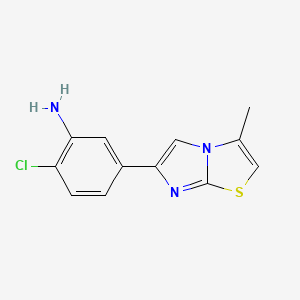 molecular formula C12H10ClN3S B1425035 [2-Chloro-5-(3-methylimidazo[2,1-b][1,3]thiazol-6-yl)phenyl]amine CAS No. 1283108-20-2