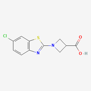 molecular formula C11H9ClN2O2S B1425036 1-(6-氯-1,3-苯并噻唑-2-基)氮杂环丁-3-羧酸 CAS No. 1283107-95-8