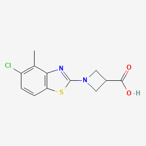molecular formula C12H11ClN2O2S B1425038 1-(5-Chloro-4-methyl-1,3-benzothiazol-2-yl)azetidine-3-carboxylic acid CAS No. 1283109-24-9