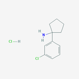molecular formula C11H15Cl2N B1425042 1-(3-Chlorophenyl)cyclopentanamine hydrochloride CAS No. 1215574-59-6