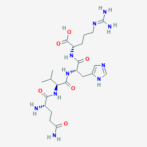 molecular formula C22H38N10O6 B14250435 L-Glutaminyl-L-valyl-L-histidyl-N~5~-(diaminomethylidene)-L-ornithine CAS No. 305791-06-4