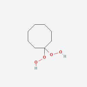 molecular formula C8H16O4 B14250495 1,1-Dihydroperoxycyclooctane CAS No. 352018-72-5
