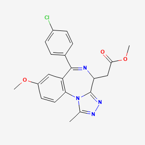 molecular formula C21H19ClN4O3 B1425055 Methyl 2-(6-(4-chlorophenyl)-8-methoxy-1-methyl-4H-benzo[f][1,2,4]triazolo[4,3-a][1,4]diazepin-4-yl)acetate CAS No. 1260530-41-3