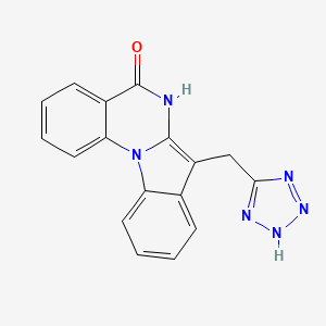 molecular formula C17H12N6O B14250551 Indolo[1,2-a]quinazolin-5(6H)-one, 7-(1H-tetrazol-5-ylmethyl)-(9CI) 