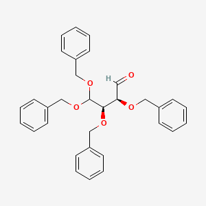 molecular formula C32H32O5 B14250552 Butanal, 2,3,4,4-tetrakis(phenylmethoxy)-, (2S,3R)- CAS No. 184000-80-4