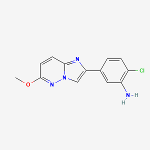 molecular formula C13H11ClN4O B1425056 2-氯-5-(6-甲氧基咪唑并[1,2-b]哒嗪-2-基)苯胺 CAS No. 1286726-57-5