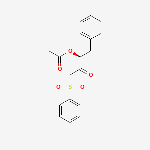 molecular formula C19H20O5S B14250567 2-Butanone, 3-(acetyloxy)-1-[(4-methylphenyl)sulfonyl]-4-phenyl-, (3S)- CAS No. 212514-56-2
