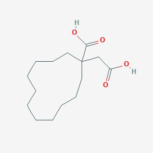 molecular formula C15H26O4 B14250631 Cyclododecaneacetic acid, 1-carboxy- CAS No. 184866-85-1