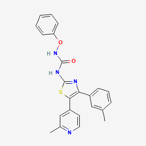 molecular formula C23H20N4O2S B14250632 N-[4-(3-Methylphenyl)-5-(2-methyl-4-pyridyl)-1,3-thiazol-2-YL]-N'-phenyloxyurea CAS No. 365430-15-5