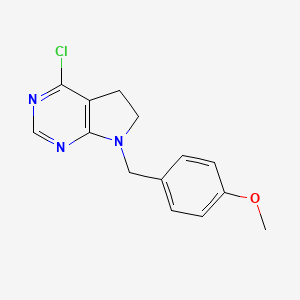 molecular formula C14H14ClN3O B1425065 4-chloro-7-(4-methoxybenzyl)-6,7-dihydro-5H-pyrrolo[2,3-d]pyrimidine CAS No. 853680-76-9