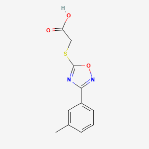 molecular formula C11H10N2O3S B1425066 2-{[3-(3-Methylphenyl)-1,2,4-oxadiazol-5-yl]sulfanyl}acetic acid CAS No. 1281935-95-2