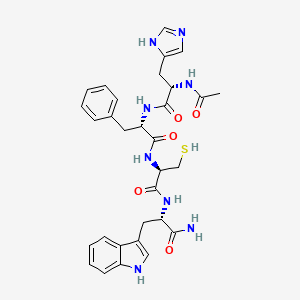 molecular formula C31H36N8O5S B14250688 L-Tryptophanamide, N-acetyl-L-histidyl-L-phenylalanyl-L-cysteinyl- CAS No. 327603-57-6