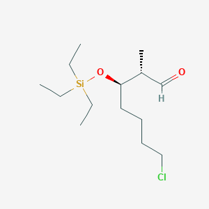 molecular formula C14H29ClO2Si B14250696 Heptanal, 7-chloro-2-methyl-3-[(triethylsilyl)oxy]-, (2S,3R)- CAS No. 392692-61-4