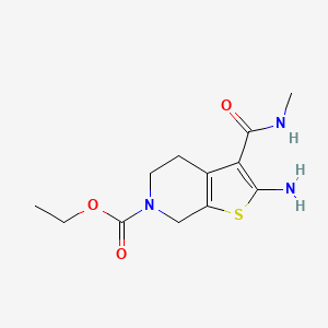 molecular formula C12H17N3O3S B1425072 2-氨基-3-(甲基氨基甲酰基)-4,7-二氢噻吩并[2,3-c]吡啶-6(5H)-甲酸乙酯 CAS No. 1286703-77-2