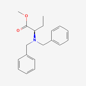 molecular formula C19H23NO2 B14250728 Butanoic acid, 2-[bis(phenylmethyl)amino]-, methyl ester, (2R)- CAS No. 205748-36-3