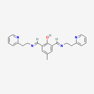 molecular formula C23H24N4O B14250741 Phenol, 4-methyl-2,6-bis[[[2-(2-pyridinyl)ethyl]imino]methyl]- CAS No. 406911-11-3