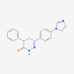 molecular formula C19H16N4O B142508 6-((4-Imidazol-1-yl)phenyl)-4-phenyl-4,5-dihydro-2H-pyridazin-3-one CAS No. 130082-42-7