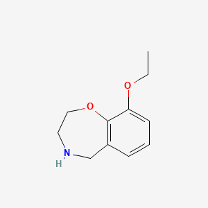 molecular formula C11H15NO2 B1425080 9-Ethoxy-2,3,4,5-tetrahydrobenzo[f][1,4]oxazepine CAS No. 1083246-49-4