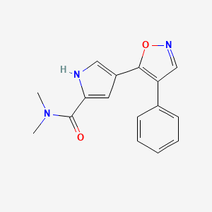 molecular formula C16H15N3O2 B14250800 N,N-Dimethyl-3-(4-phenyl-1,2-oxazol-5(2H)-ylidene)-3H-pyrrole-5-carboxamide CAS No. 404570-74-7