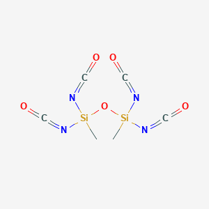 molecular formula C6H6N4O5Si2 B14250867 Disiloxane, 1,1,3,3-tetraisocyanato-1,3-dimethyl- CAS No. 220289-00-9