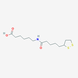 molecular formula C14H25NO3S2 B14250868 Hexanoic acid, 6-[[5-(1,2-dithiolan-3-yl)-1-oxopentyl]amino]- CAS No. 498557-14-5