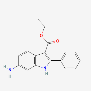 molecular formula C17H16N2O2 B1425090 Ethyl 6-amino-2-phenyl-1H-indole-3-carboxylate CAS No. 945655-38-9