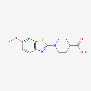 molecular formula C14H16N2O3S B1425093 1-(6-Methoxybenzo[d]thiazol-2-yl)piperidine-4-carboxylic acid CAS No. 1282321-65-6
