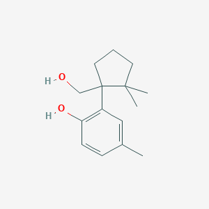 molecular formula C15H22O2 B14250934 Phenol, 2-[1-(hydroxymethyl)-2,2-dimethylcyclopentyl]-4-methyl- CAS No. 398142-42-2