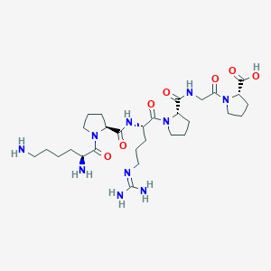 molecular formula C29H50N10O7 B14250971 L-Lysyl-L-prolyl-N~5~-(diaminomethylidene)-L-ornithyl-L-prolylglycyl-L-proline CAS No. 396080-56-1