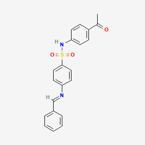 molecular formula C21H18N2O3S B14250996 N-(4-Acetylphenyl)-4-[(E)-benzylideneamino]benzene-1-sulfonamide CAS No. 502630-90-2
