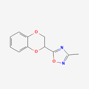 molecular formula C11H10N2O3 B1425103 5-(2,3-Dihydro-1,4-benzodioxin-2-yl)-3-methyl-1,2,4-oxadiazole CAS No. 1283109-54-5