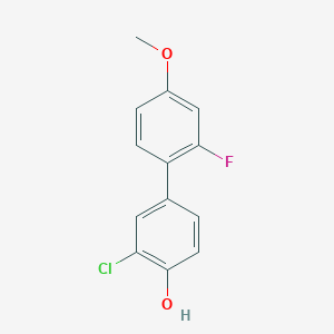 molecular formula C13H10ClFO2 B1425105 2-Chloro-4-(2-fluoro-4-methoxyphenyl)phenol CAS No. 1261931-63-8
