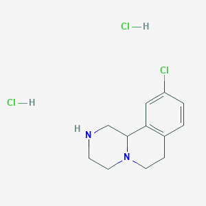 molecular formula C12H17Cl3N2 B1425106 10-Chloro-2,3,4,6,7,11b-hexahydro-1H-pyrazino[2,1-a]isoquinoline dihydrochloride CAS No. 1245644-01-2