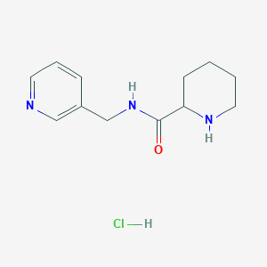 molecular formula C12H18ClN3O B1425107 N-(pyridin-3-ylmethyl)piperidine-2-carboxamide hydrochloride CAS No. 1236255-22-3