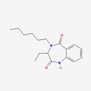 molecular formula C17H24N2O2 B14251079 1H-1,4-Benzodiazepine-2,5-dione, 3-ethyl-4-hexyl-3,4-dihydro- CAS No. 184287-33-0