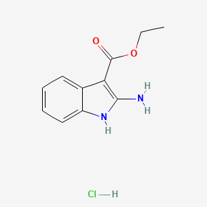 molecular formula C11H13ClN2O2 B1425110 Ethyl 2-amino-1H-indole-3-carboxylate hydrochloride CAS No. 1187830-59-6