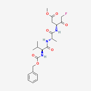 molecular formula C22H30FN3O7 B14251102 L-Alaninamide, N-[(phenylmethoxy)carbonyl]-L-valyl-N-[(1R)-3-fluoro-1-(2-methoxy-2-oxoethyl)-2-oxopropyl]-(9CI) CAS No. 211918-97-7