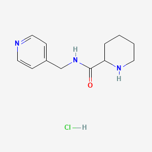 molecular formula C12H18ClN3O B1425116 N-(4-Pyridinylmethyl)-2-piperidinecarboxamide hydrochloride CAS No. 1246172-41-7