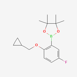 molecular formula C16H22BFO3 B1425119 2-Cyclopropylmethoxy-5-fluorophenylboronic acid pinacol ester CAS No. 1185836-97-8