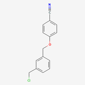 molecular formula C15H12ClNO B14251239 Benzonitrile, 4-[[3-(chloromethyl)phenyl]methoxy]- CAS No. 349542-89-8